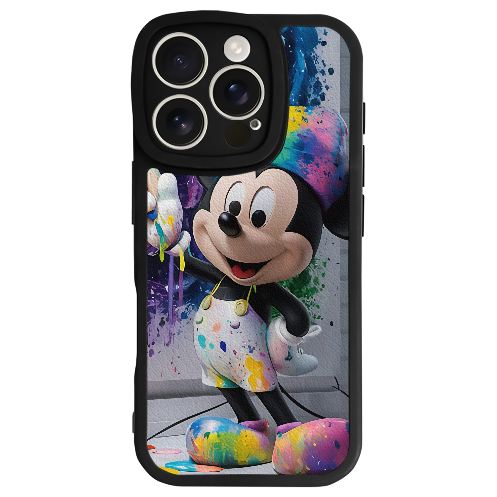 （画像用） ミッキーマウス Mickey Mouse 【iPhone 16シリーズ対応】シリコンスマホケース（レザー調） 材質：シリコン